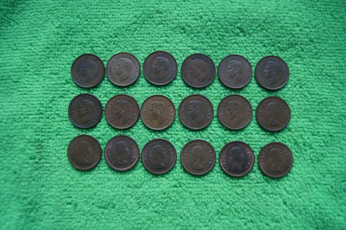 Union Farthing Set - Complete 1942 to 1959 (18 Coins) - Set 1 (Relisted)