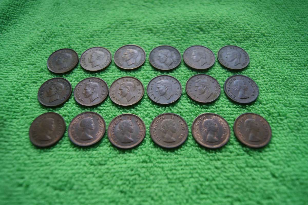Union Farthing Set - Complete 1942 to 1959 (18 Coins) - Set 1 (Relisted)
