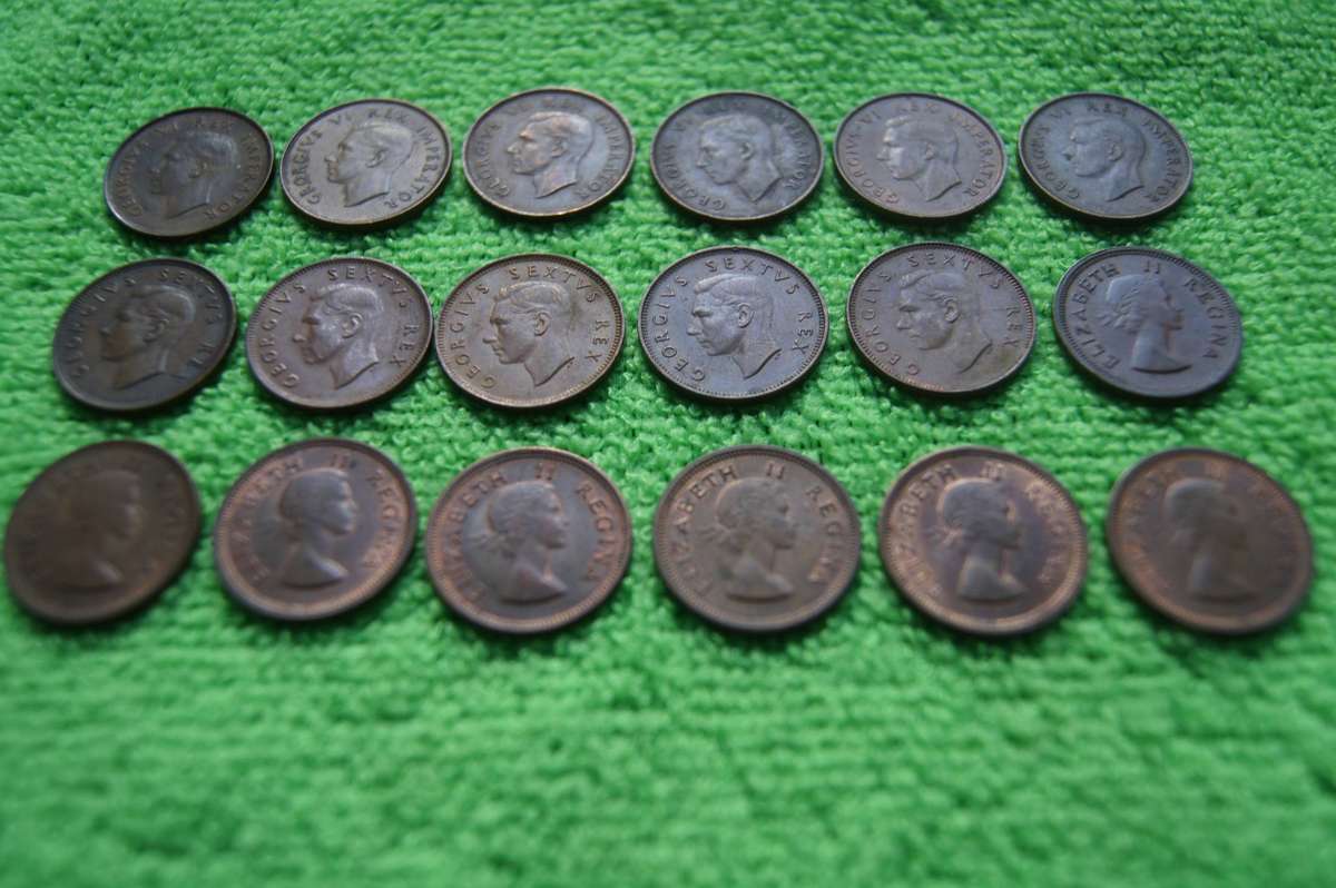 Union Farthing Set - Complete 1942 to 1959 (18 Coins) - Set 1 (Relisted)