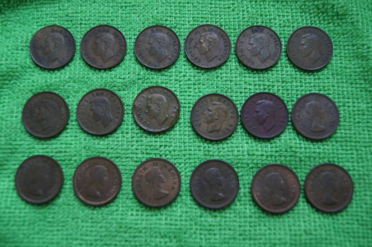 Union Farthing Set - Complete 1942 to 1959 (18 Coins) - Set 1