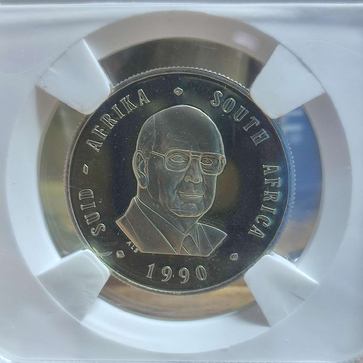 GRADED (PF68) - 1990 1 RAND PROOF COIN - ONLY 15007 MINTED