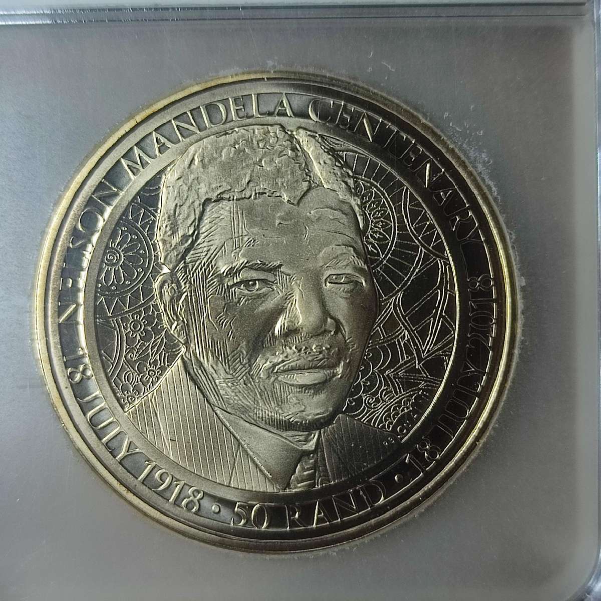 2018 50 Rand Nelson Mandela - As A Young Man Graded SANGS MS 70 (TOP POP)