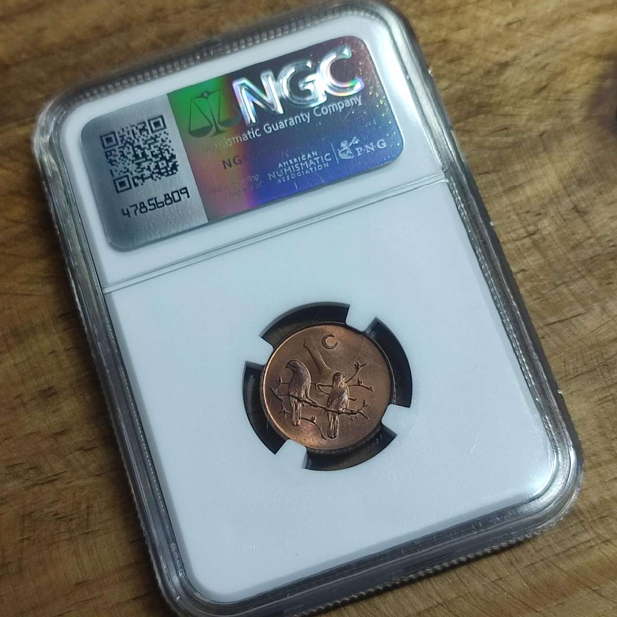 1968 South Africa 1 Cent - President Swart ENGLISH Graded (MS 65 RB)