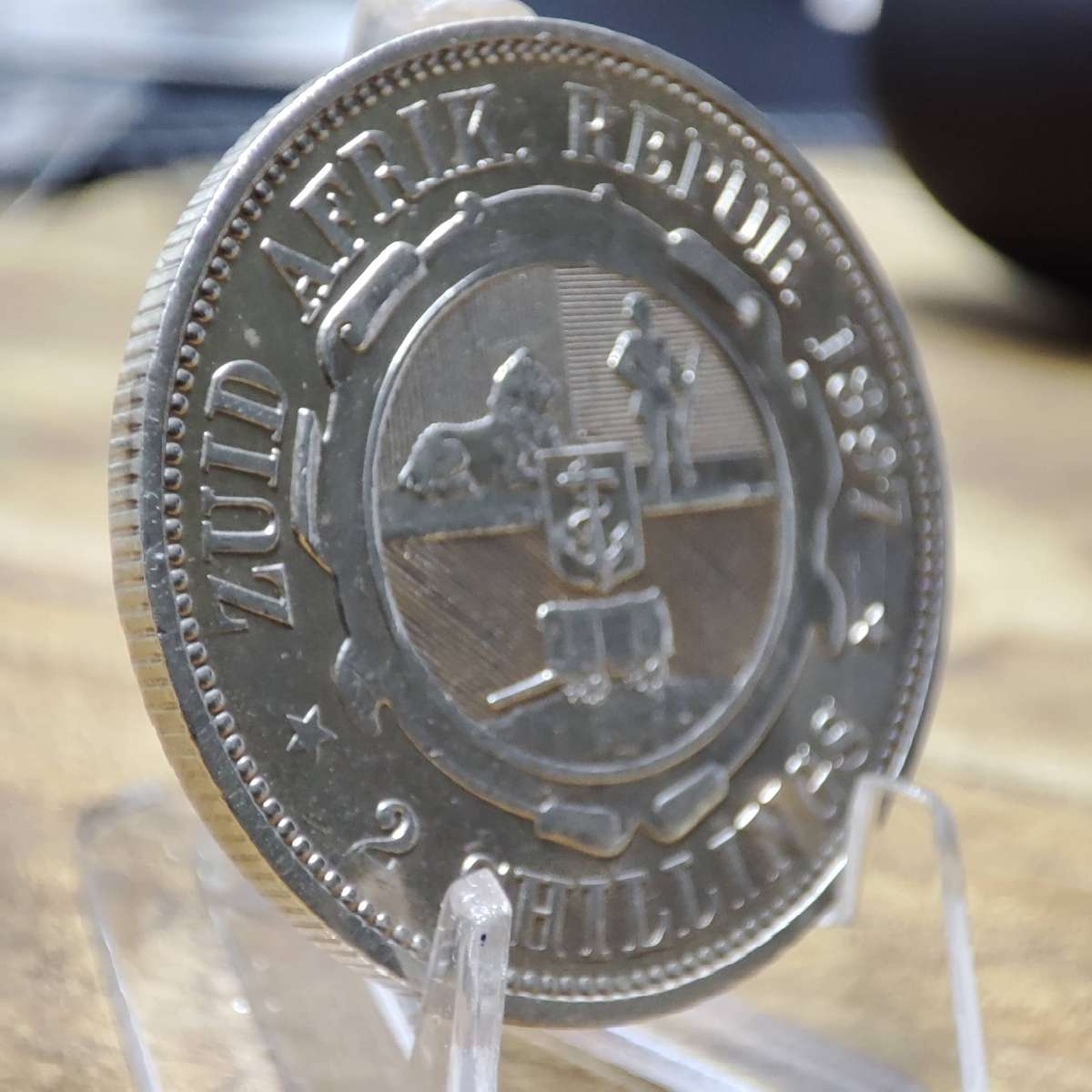 1897 ZAR TWO SHILLINGS (2 SHILLINGS) - RARE AND STUNNING CONDITION!