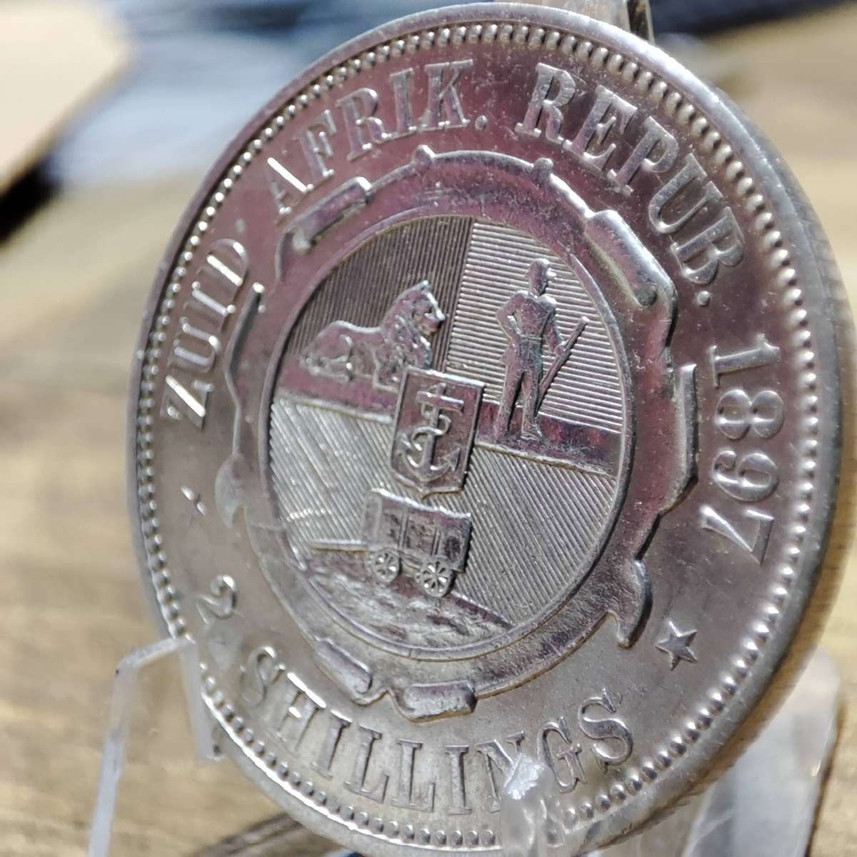 1897 ZAR TWO SHILLINGS (2 SHILLINGS) - RARE AND STUNNING CONDITION!