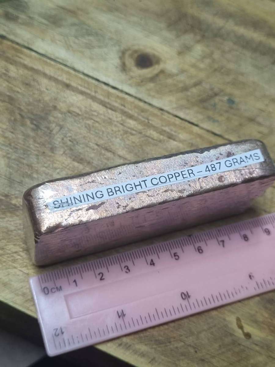 SHINING BRIGHT COPPER BULLION BAR - 487 GRAMS