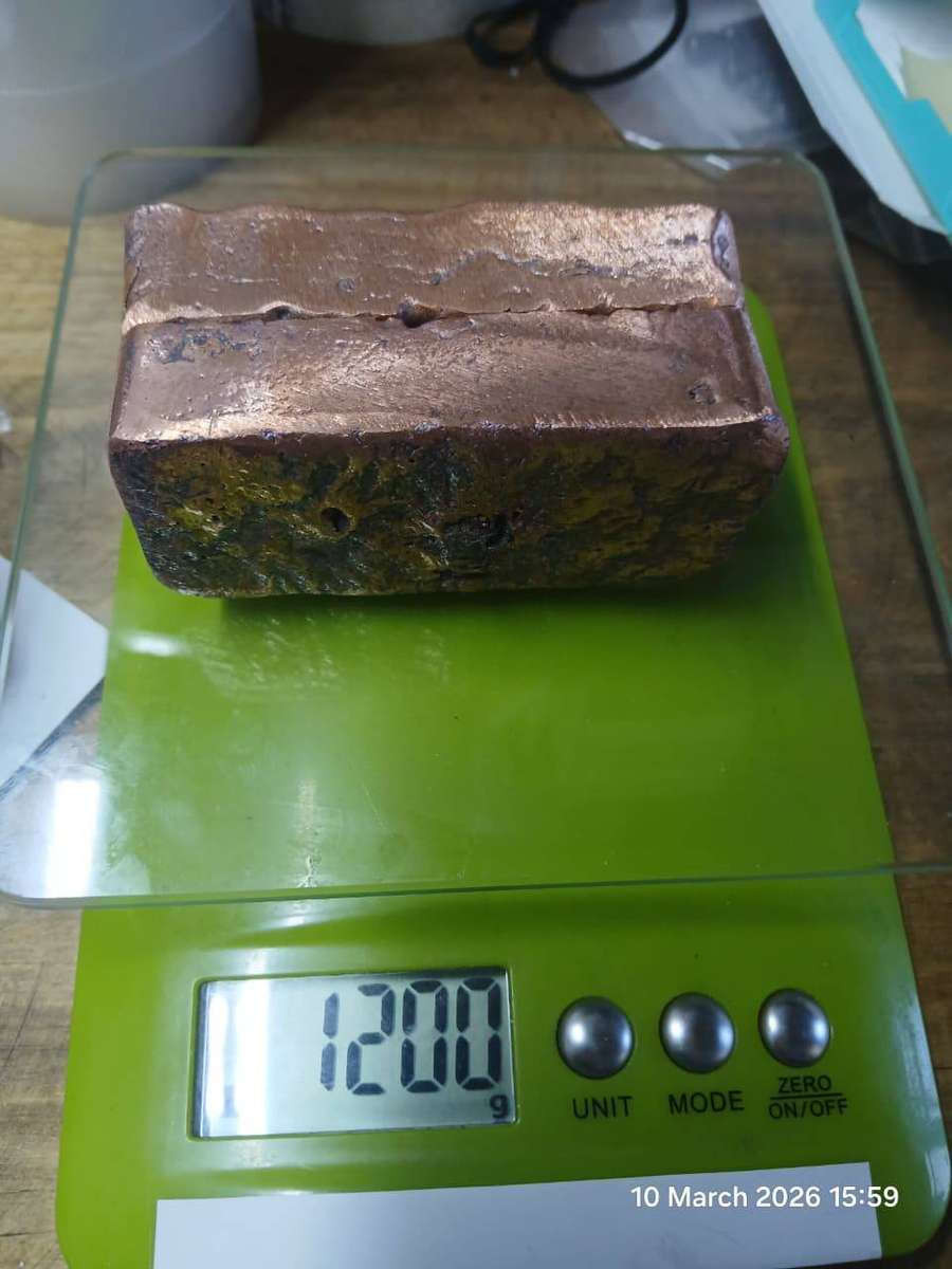 SHINING BRIGHT COPPER BULLION BARS - 1200 GRAMS