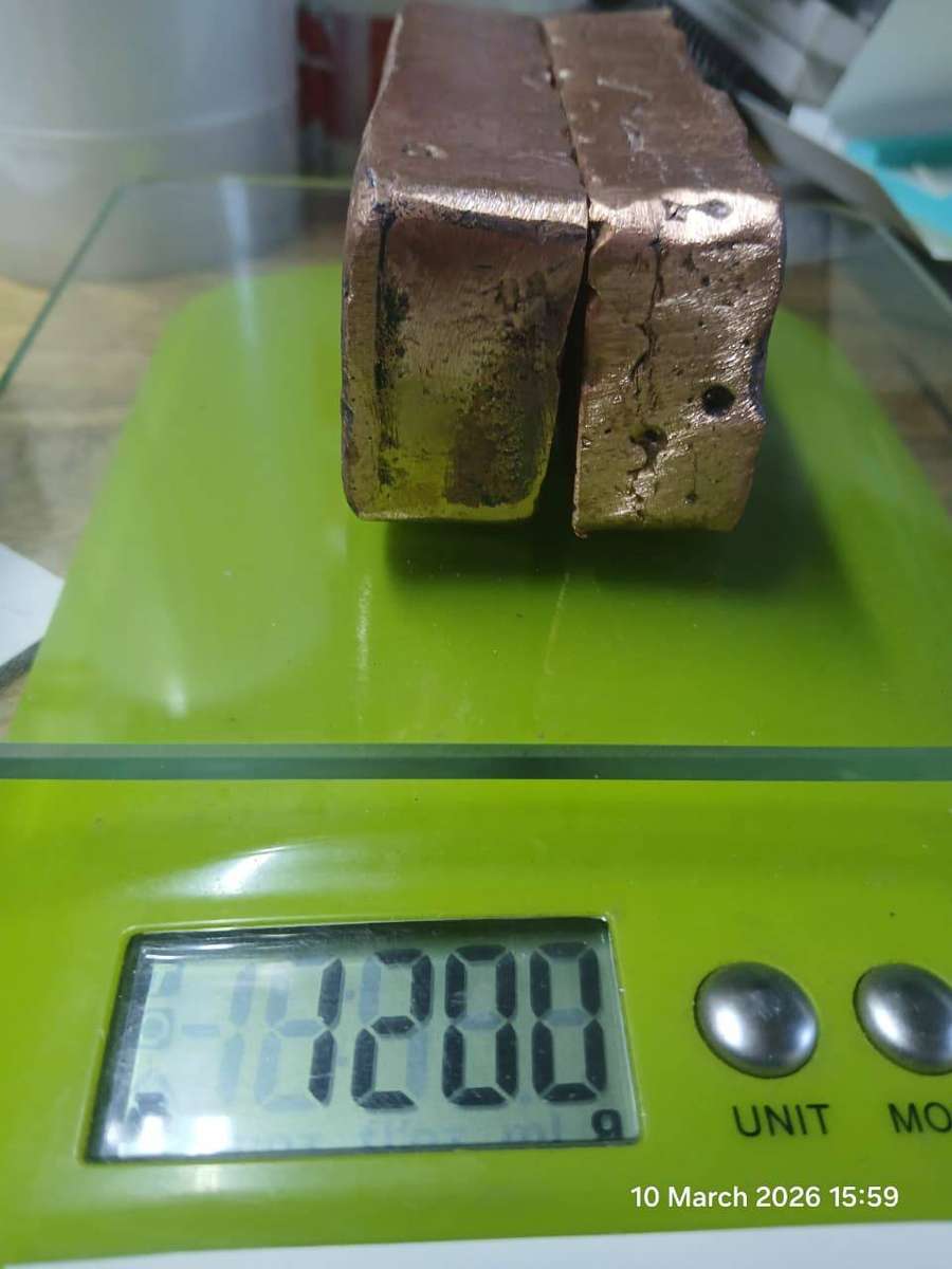 SHINING BRIGHT COPPER BULLION BARS - 1200 GRAMS