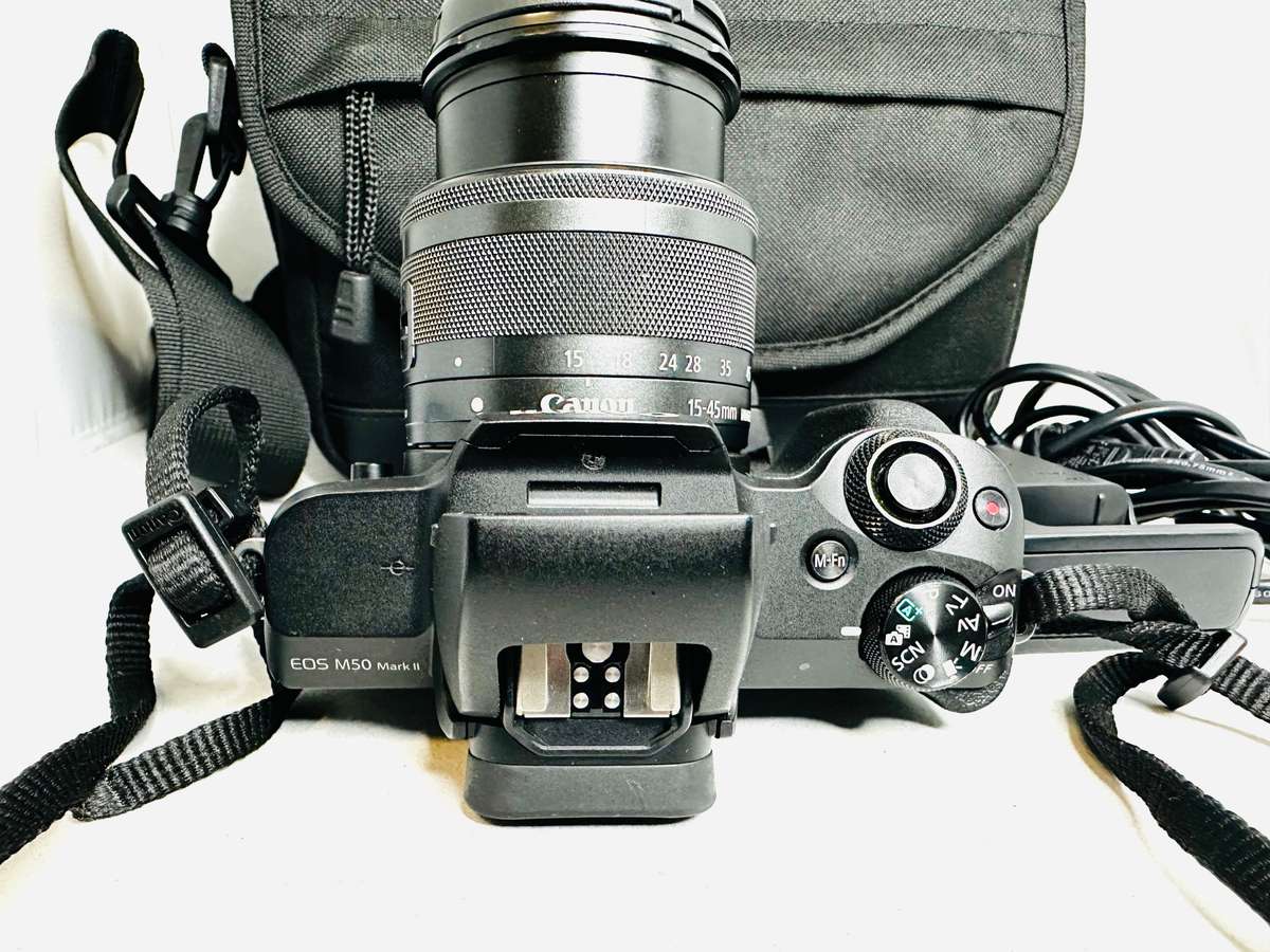 CANON EOS M50 mark II Mirrorless camera with lens and accessories