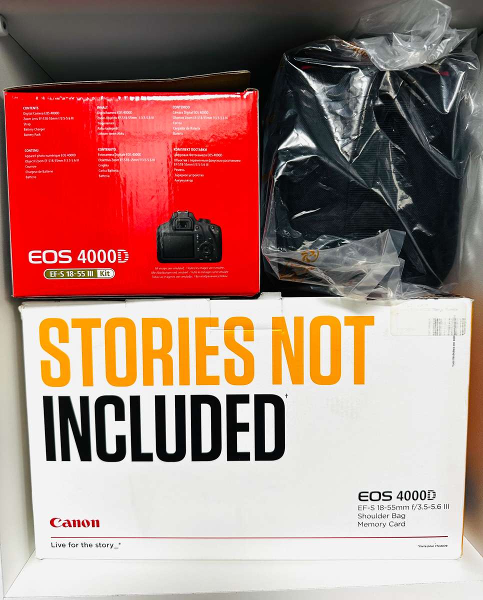 Canon 4000D DSLR camera with lens + Bag and accessories   Canon basically brand new