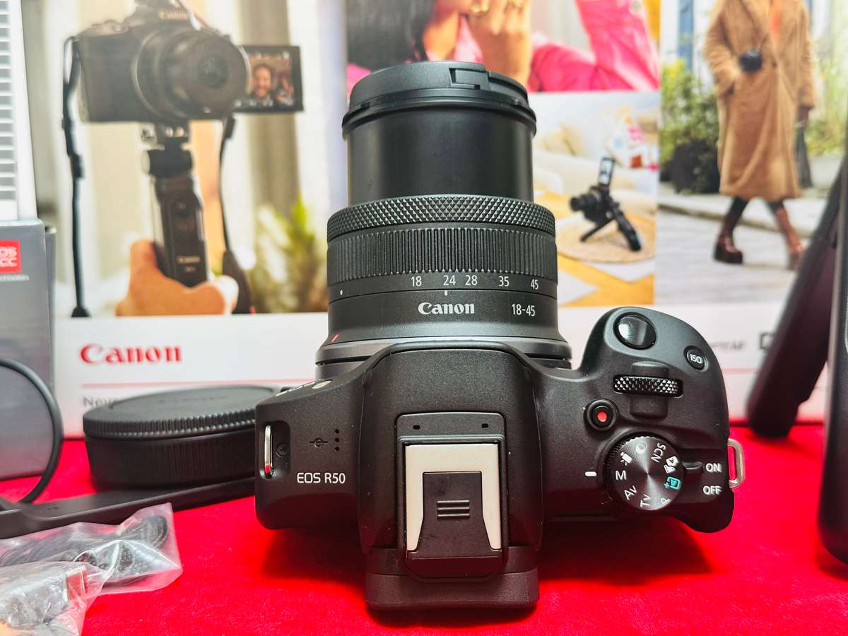 Canon EOS R50 Mirrorless content creator kit with RF-S 18-45mm F 4.5-6.3 IS STM Kit lens + more