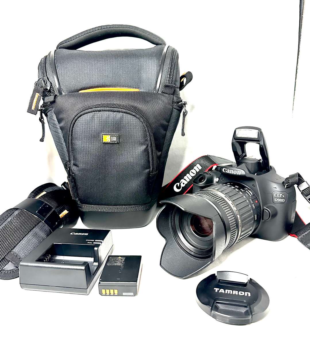 Canon EOS1200D DSLR camera with Tamron 18-200mm Lens and accessories