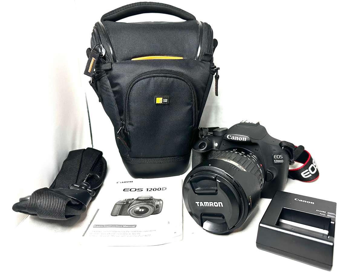 Canon EOS1200D DSLR camera with Tamron 18-200mm Lens and accessories