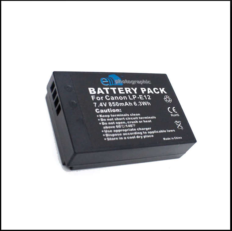 LP-E12 850mAh Battery for Canon Cameras - High Quality Generic