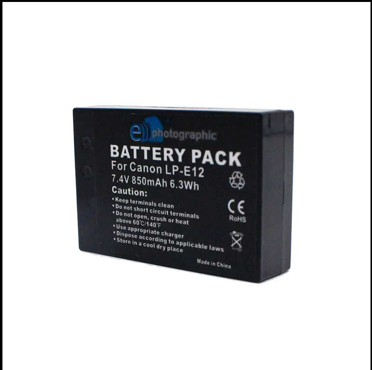 LP-E12 850mAh Battery for Canon Cameras - High Quality Generic
