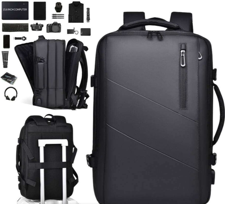 Multifunctional  Laptop Backpack For Business Travel   Carry Style. Carry Power.- BLUE /Black/Gray