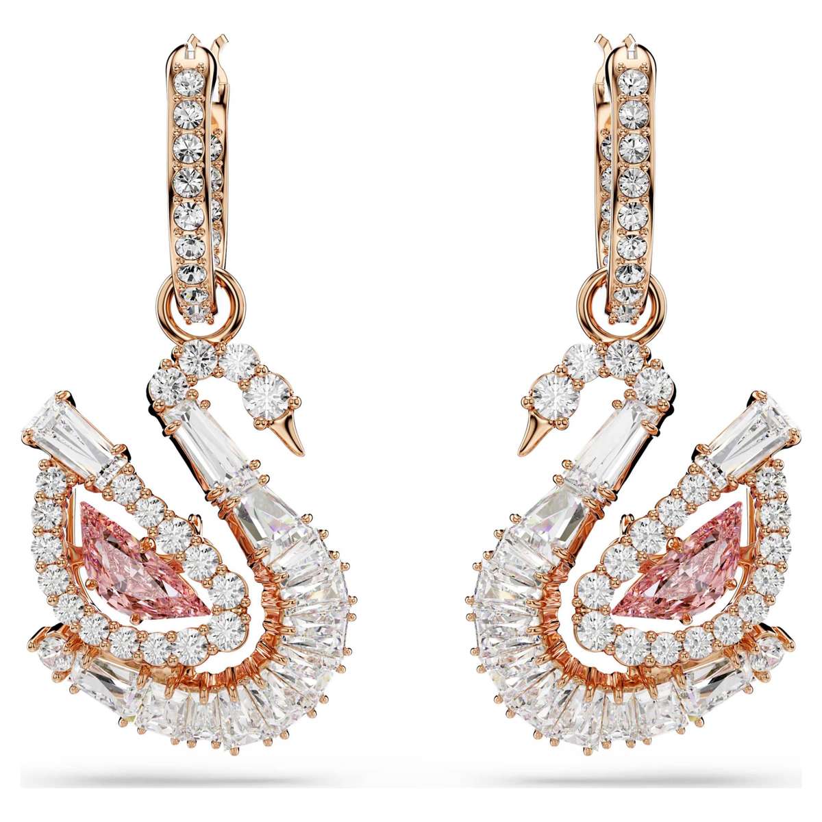 Swarovski Pink Swan Pavé Drop Earrings SKU: 5732415