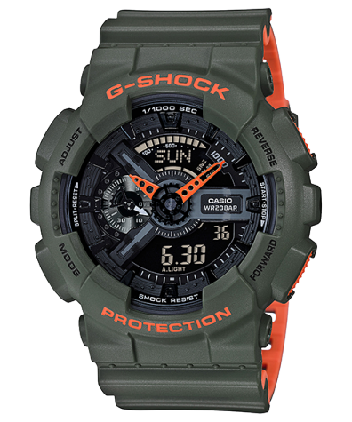 Men's Casio G-Shock GA-110LN-3AJF Green Orange Watch
