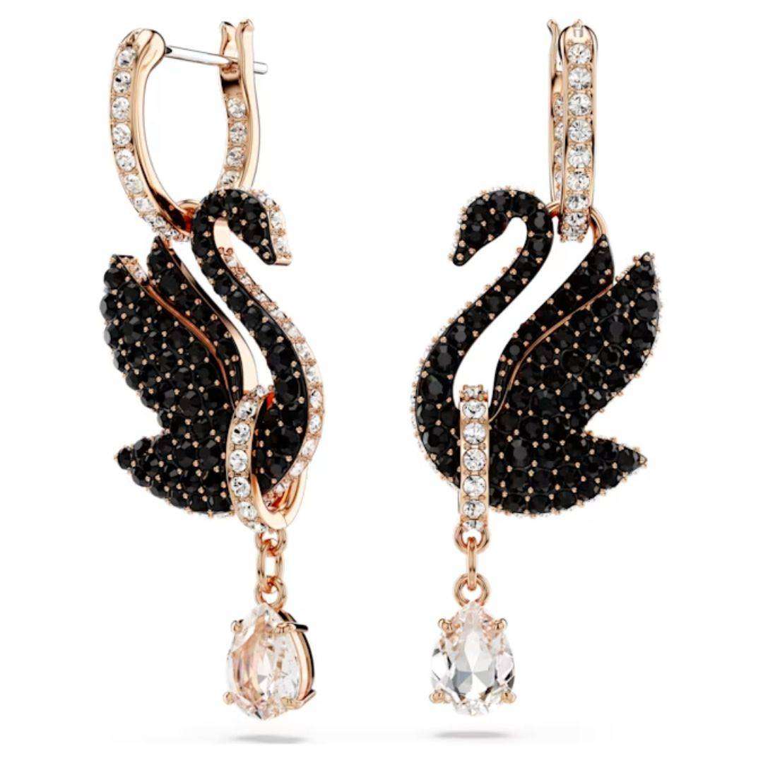 ***Swarovski Black Swan Drop Earrings SKU: 5678047***