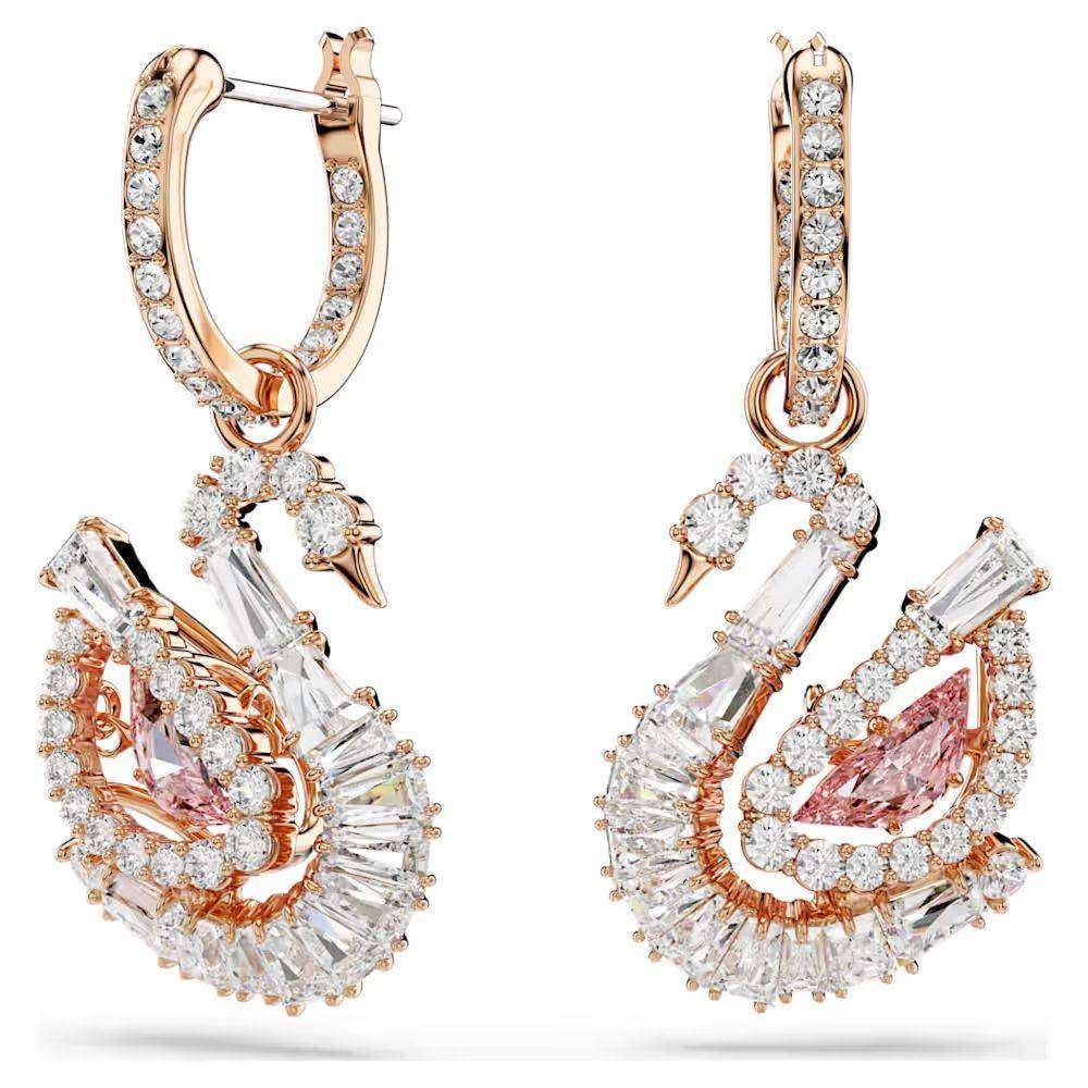 Swarovski Pink Swan Pavé Drop Earrings SKU: 5732415