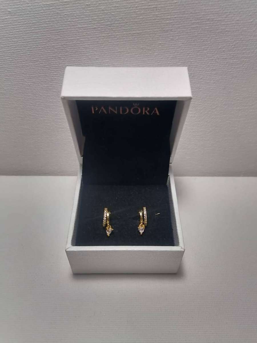 ***Pandora Dangling Heart Hoop Earrings SKU: 263685C01***