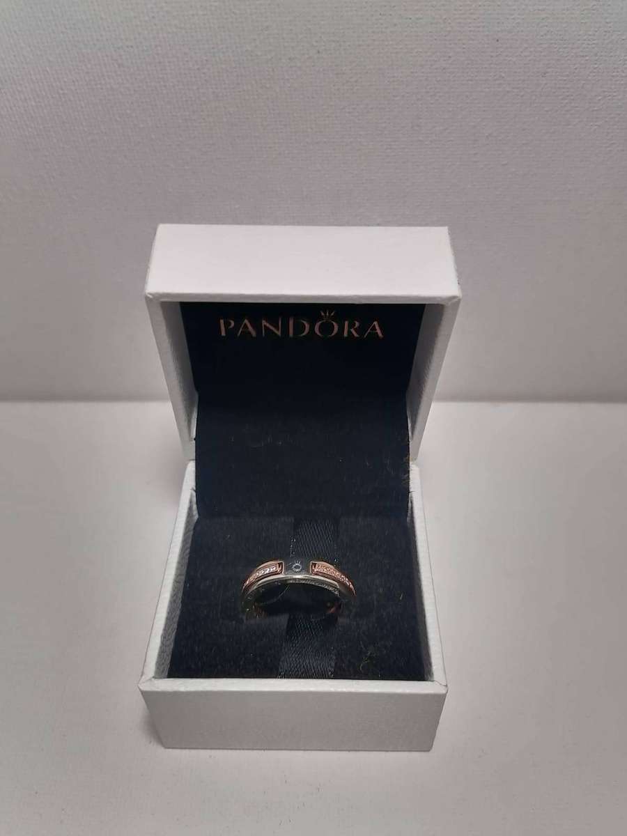 ***Pandora Signature Two-tone Logo & Pavé Ring SKU: 182773C01***