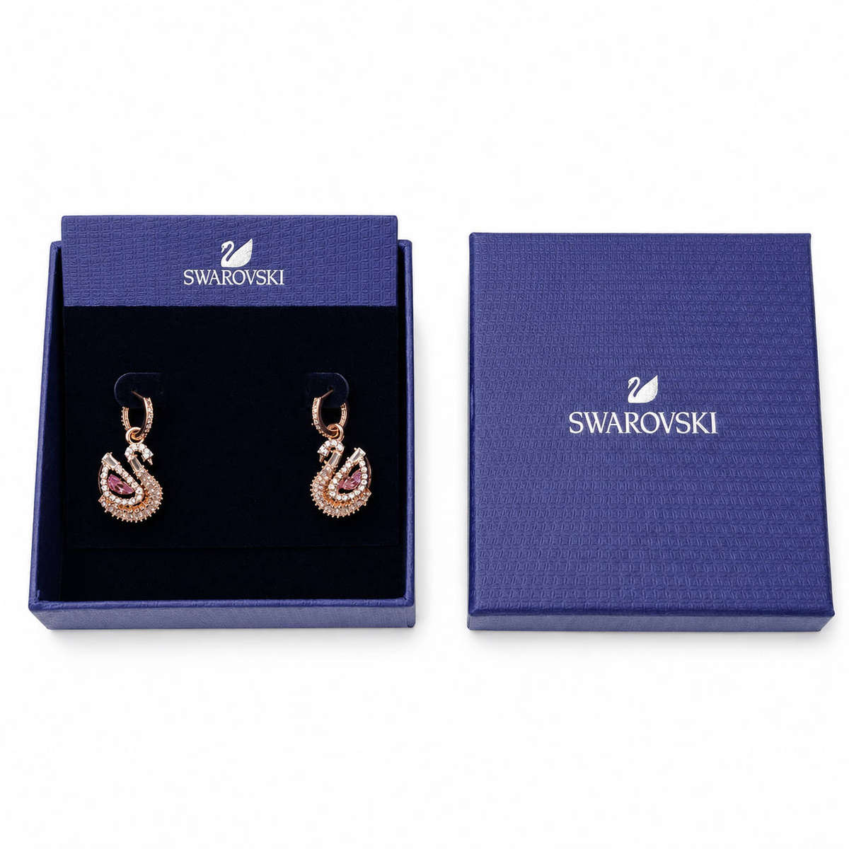 Swarovski Pink Swan Pavé Drop Earrings SKU: 5732415