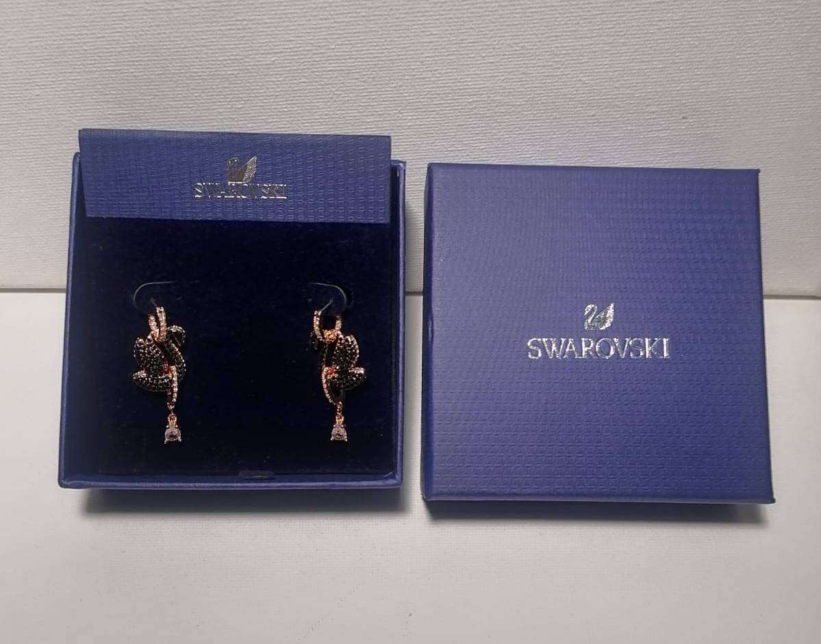 ***Swarovski Black Swan Drop Earrings SKU: 5678047***