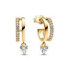 Pandora Dangling Heart Hoop Earrings SKU: 263685C01