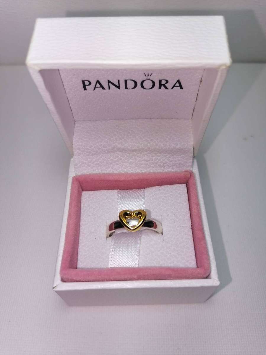 Pandora Radiant Two-tone Sliding Heart Ring SKU: 162504C00