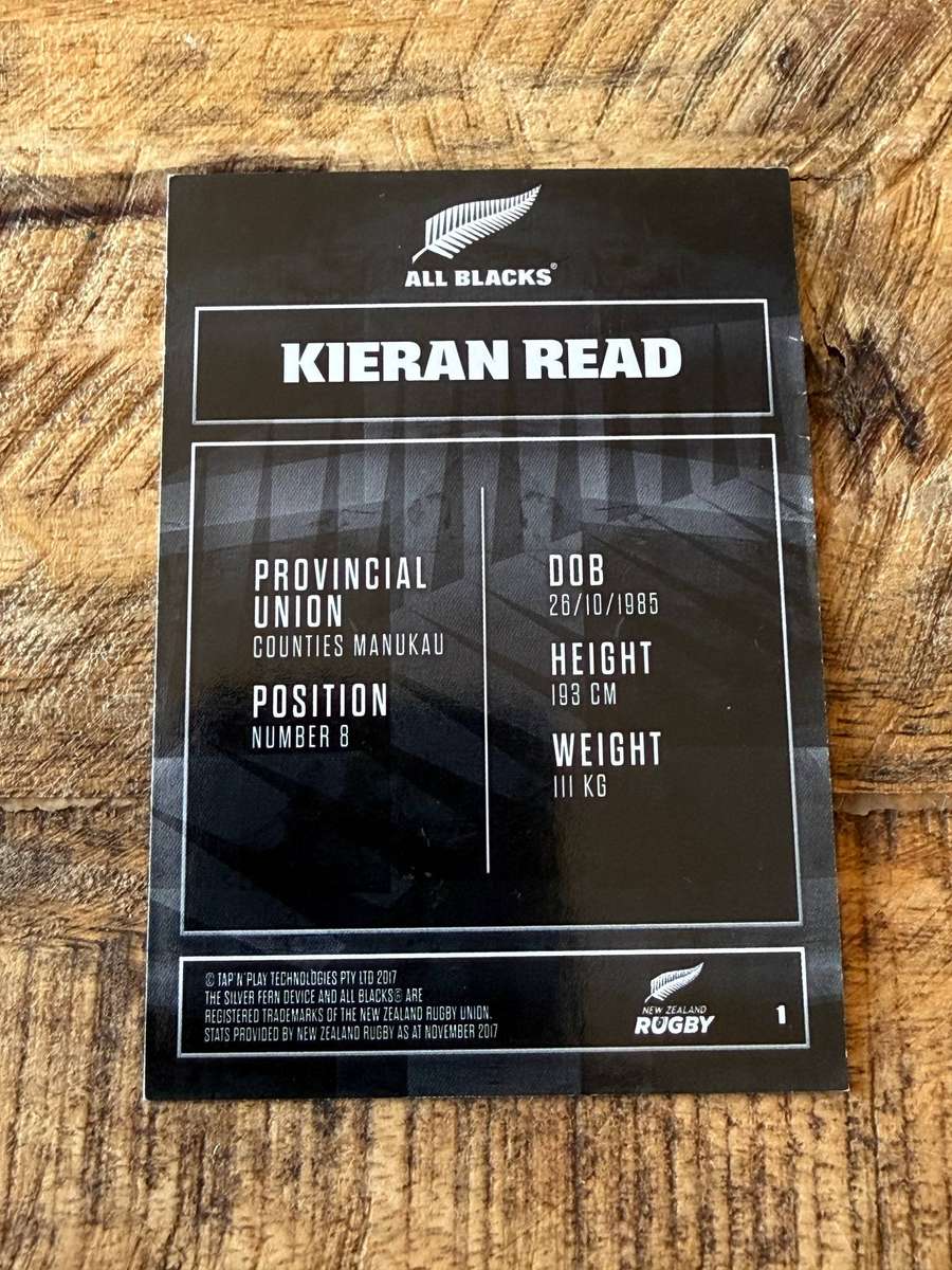 Rugby Card - Kieran Read 2017 Tap and Play Rugby Card