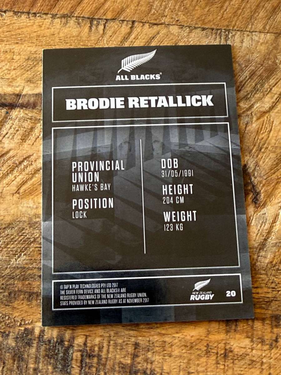 Rugby Card - Brodie Retallick 2017 Tap and Play Rugby Card