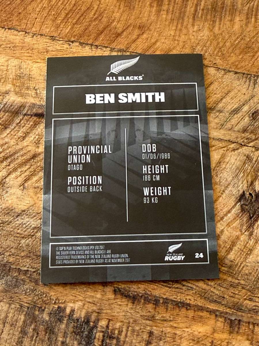 Rugby Card - Ben Smith 2017 Tap and Play Rugby Card