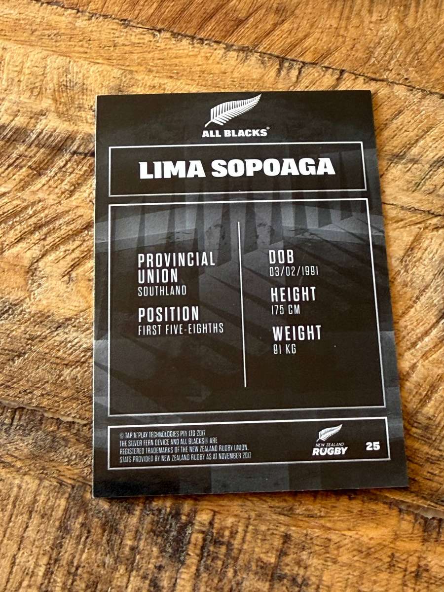 Rugby Card - Lima Sopoaga 2017 Tap and Play Rugby Card