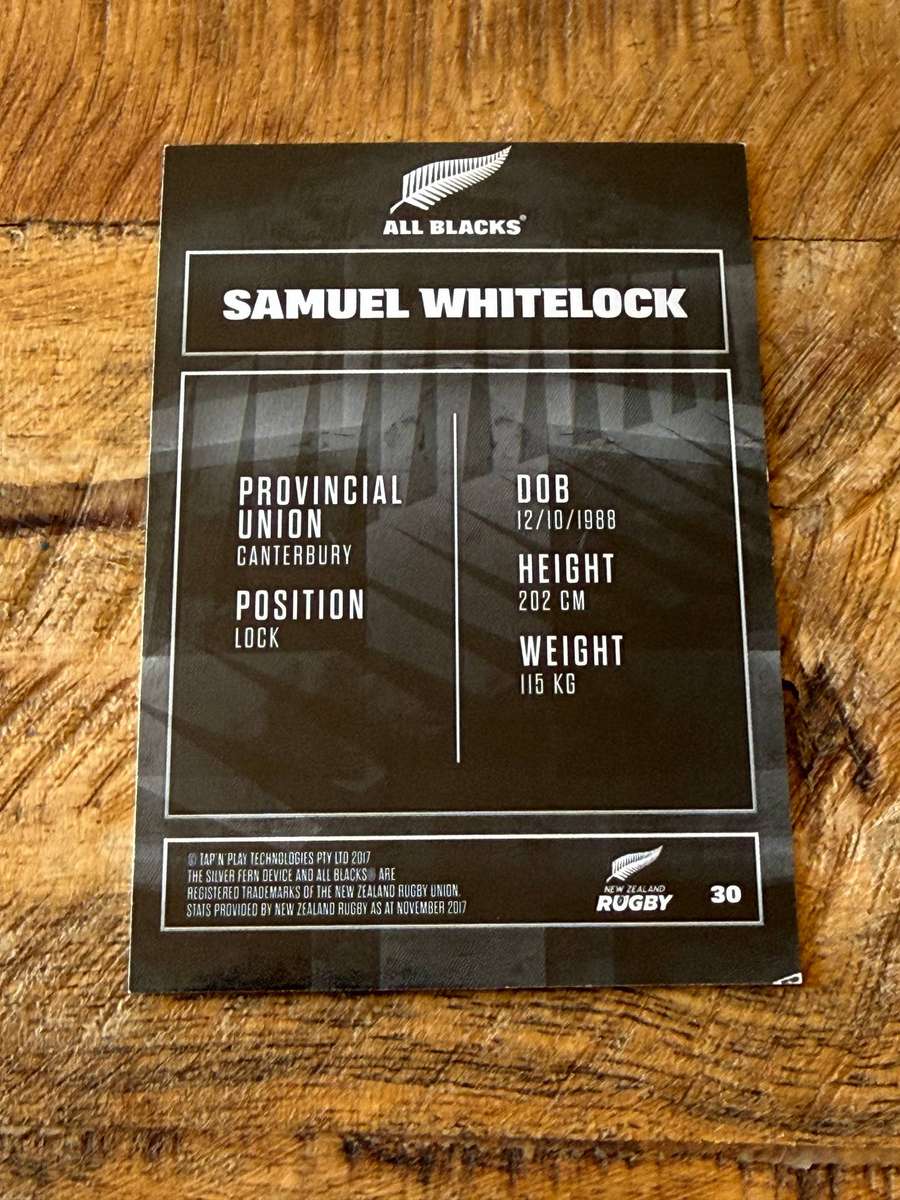 Rugby Card - Samuel Whitelock 2017 Tap and Play Rugby Card