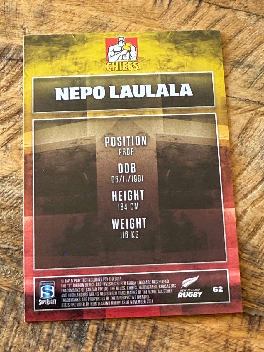 Rugby Card - Nepo Laulala Chiefs) 2017 Tap and Play Rugby Card