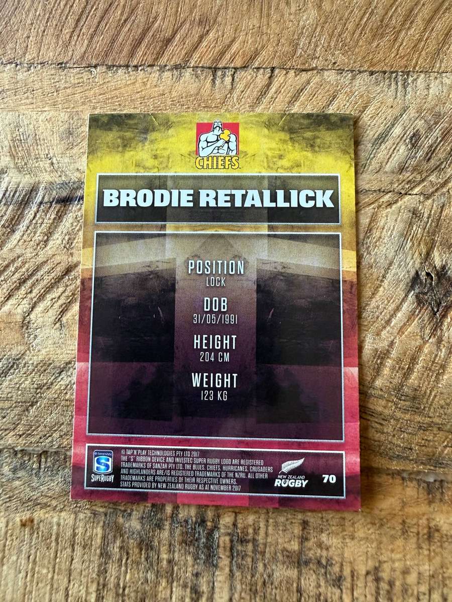 Rugby Card - Brodie Retallick (Chiefs) 2017 Tap and Play Rugby Card