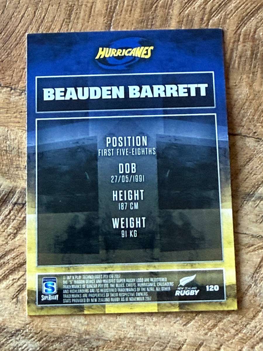 Rugby Card - Beauden Barrett (Hurricanes) 2017 Tap and Play Rugby Card