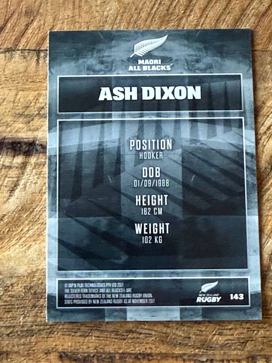Rugby Card - Ash Dixon (Maori All Blacks) 2017 Tap and Play Rugby Card