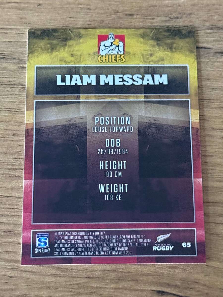Rugby Card - Liam Messam (Chiefs) 2017 Tap and Play Rugby Card