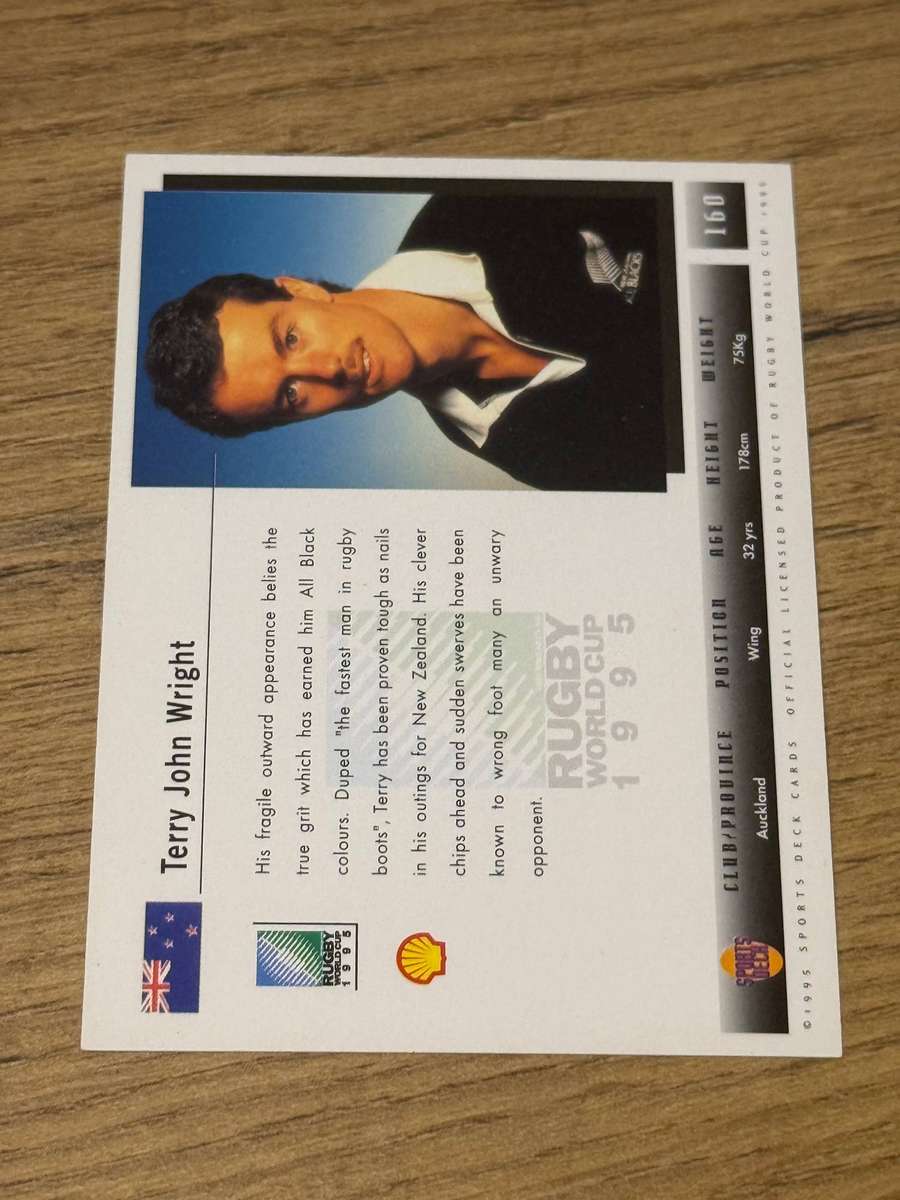 Rugby Card - Terry Wright (Nr160) 1995 Sports Deck Rugby World Cup Card