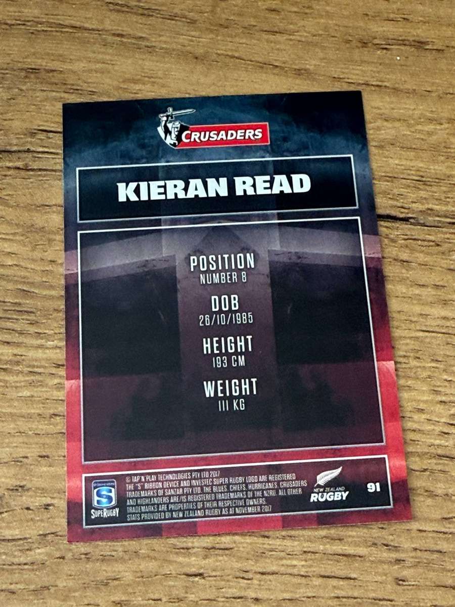 Rugby Card - Kieran Read (Crusaders) 2017 Tap and Play Rugby Card
