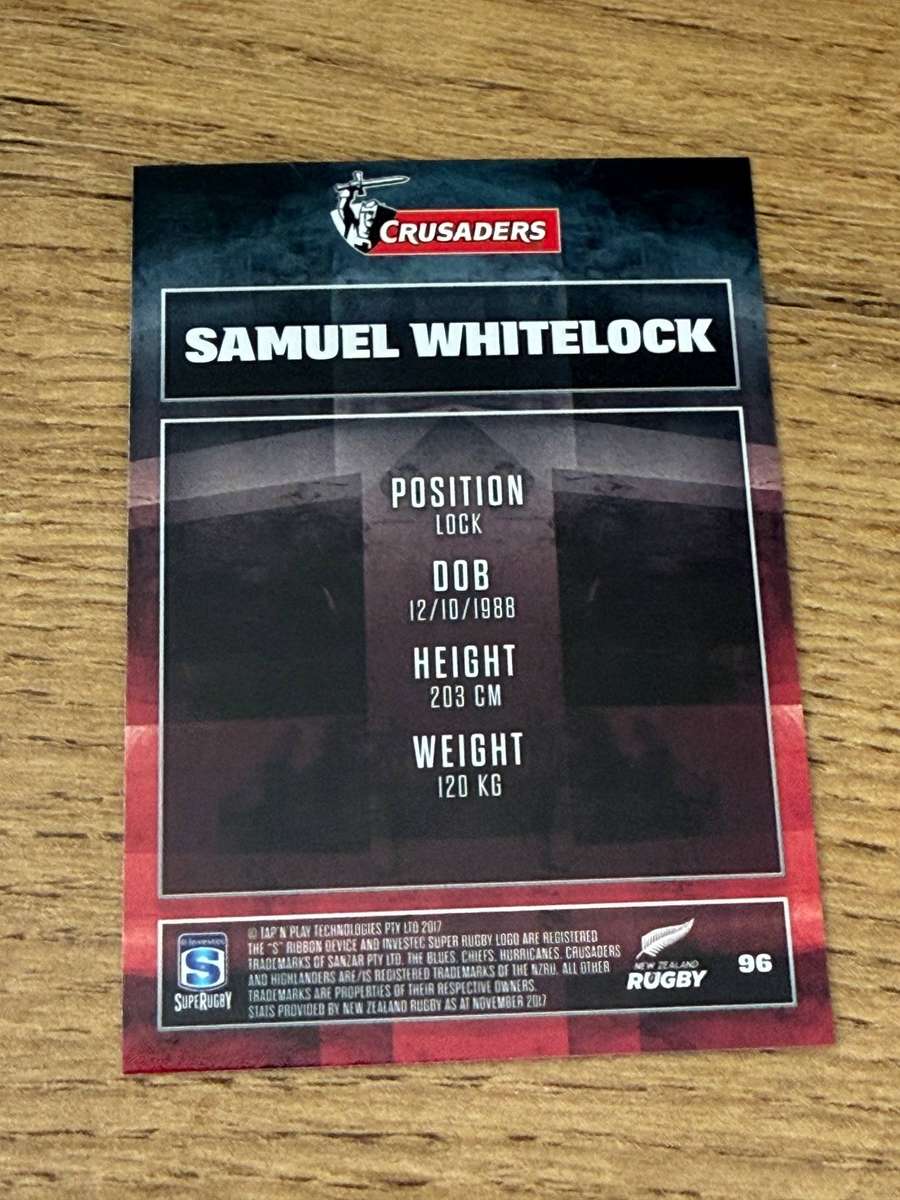 Rugby Card - Sam Whitelock (Crusaders) 2017 Tap and Play Rugby Card