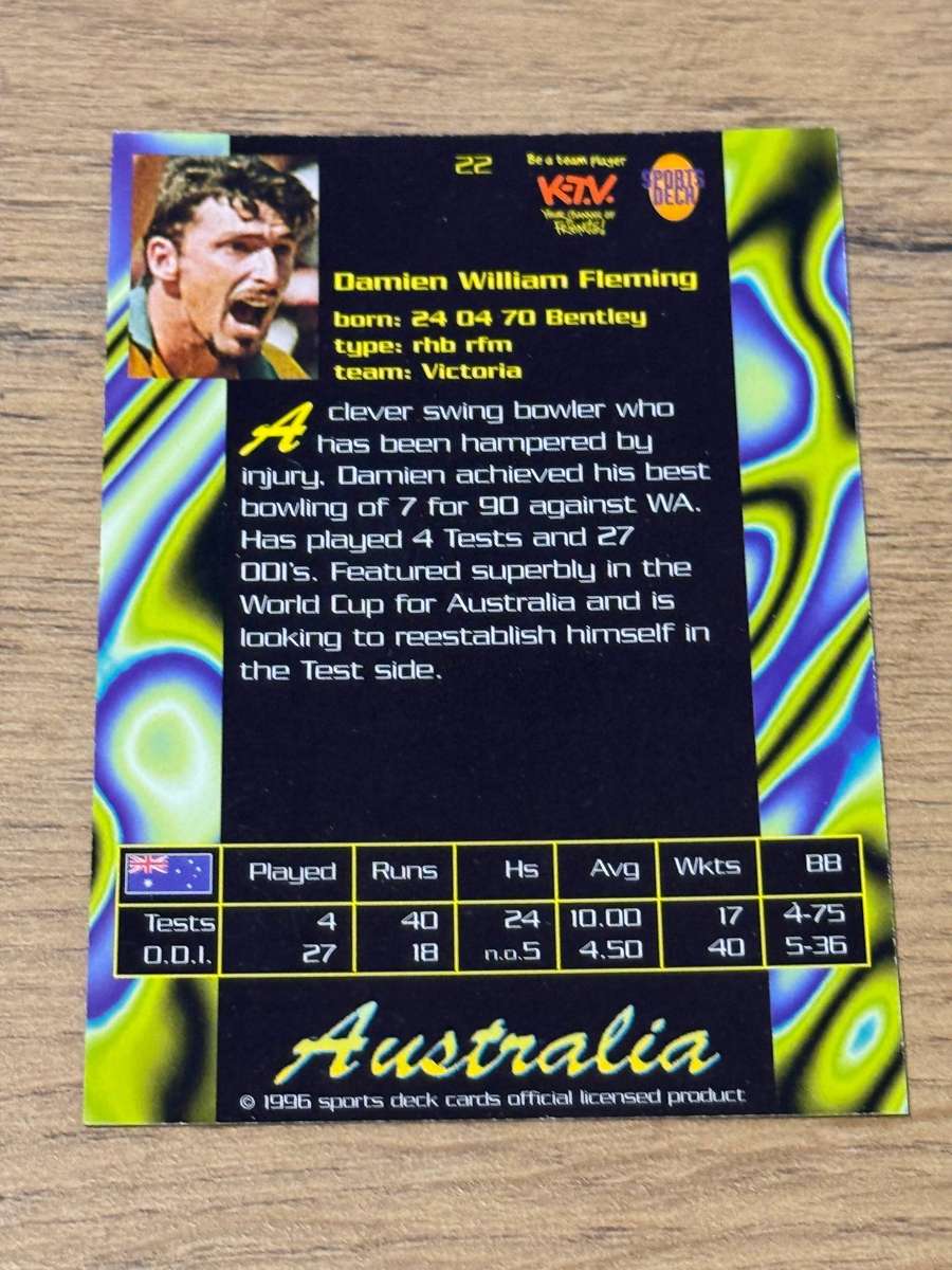 Cricket Card - Damien Fleming 1996 Sports Deck Cricket Card