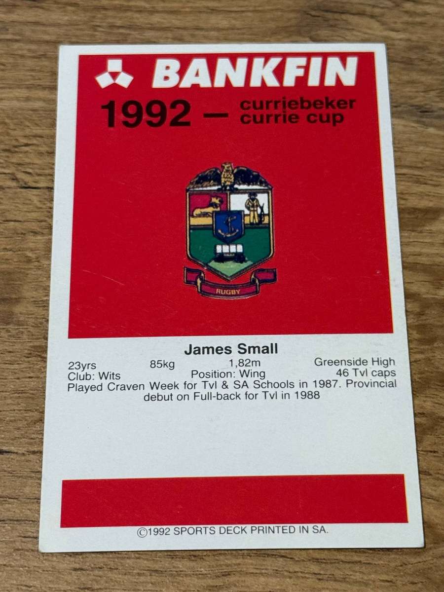 Rugby Card - James Small 1992 Sports Deck Rugby Card