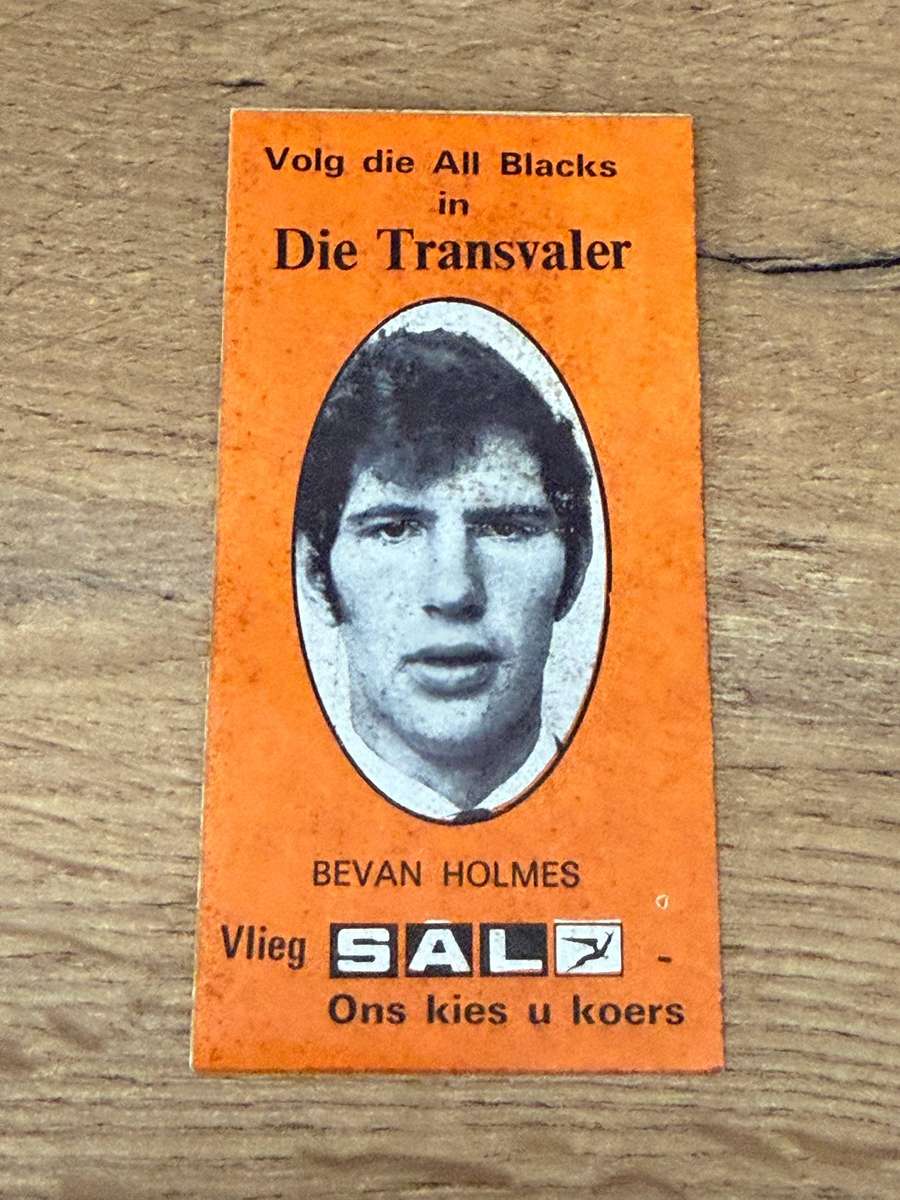 Rugby Card - Bevan Holmes 1970 Transvaler Rugby Card/Sticker