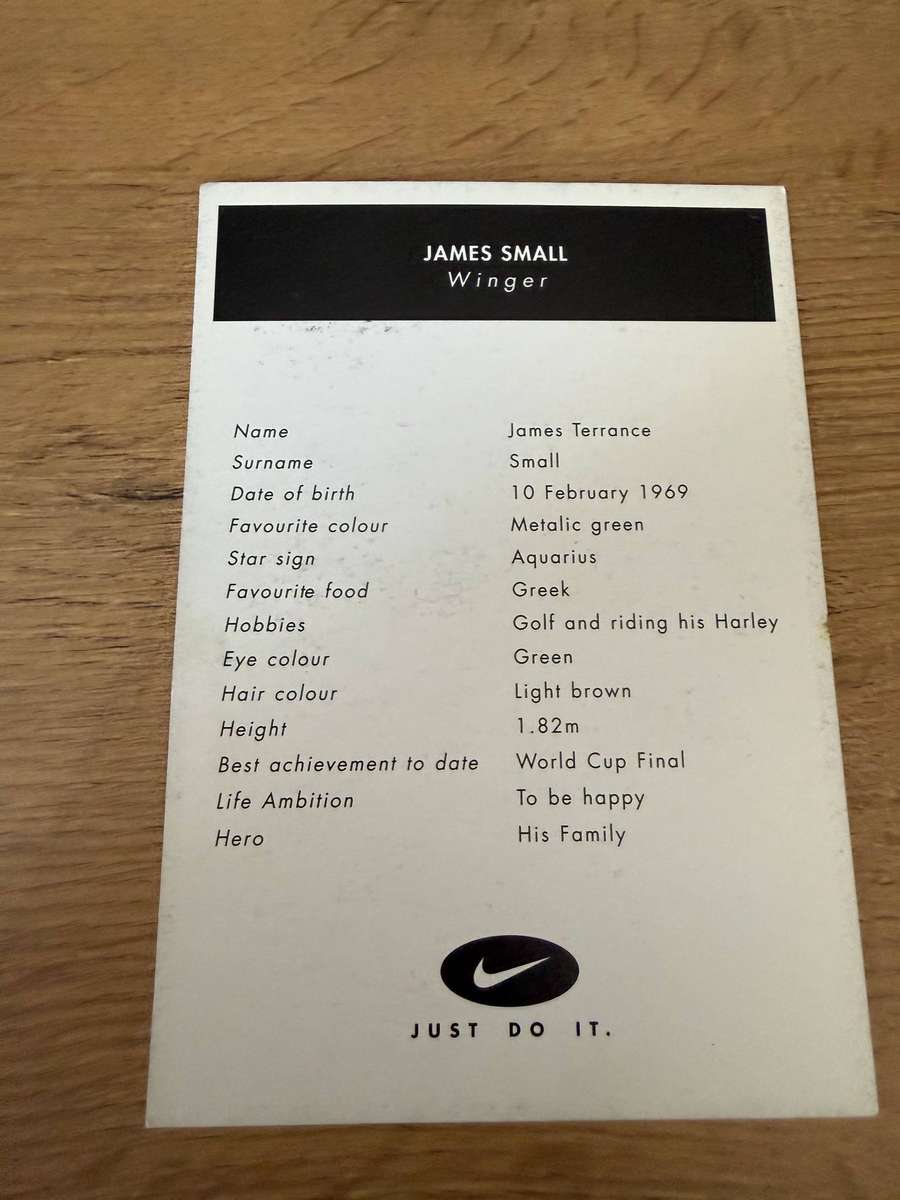 Rugby Card - James Small 1999 Nike Rugby Card