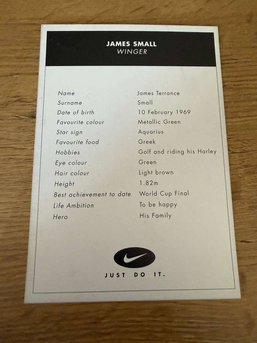Rugby Card - James Small 1999 Nike Rugby Card