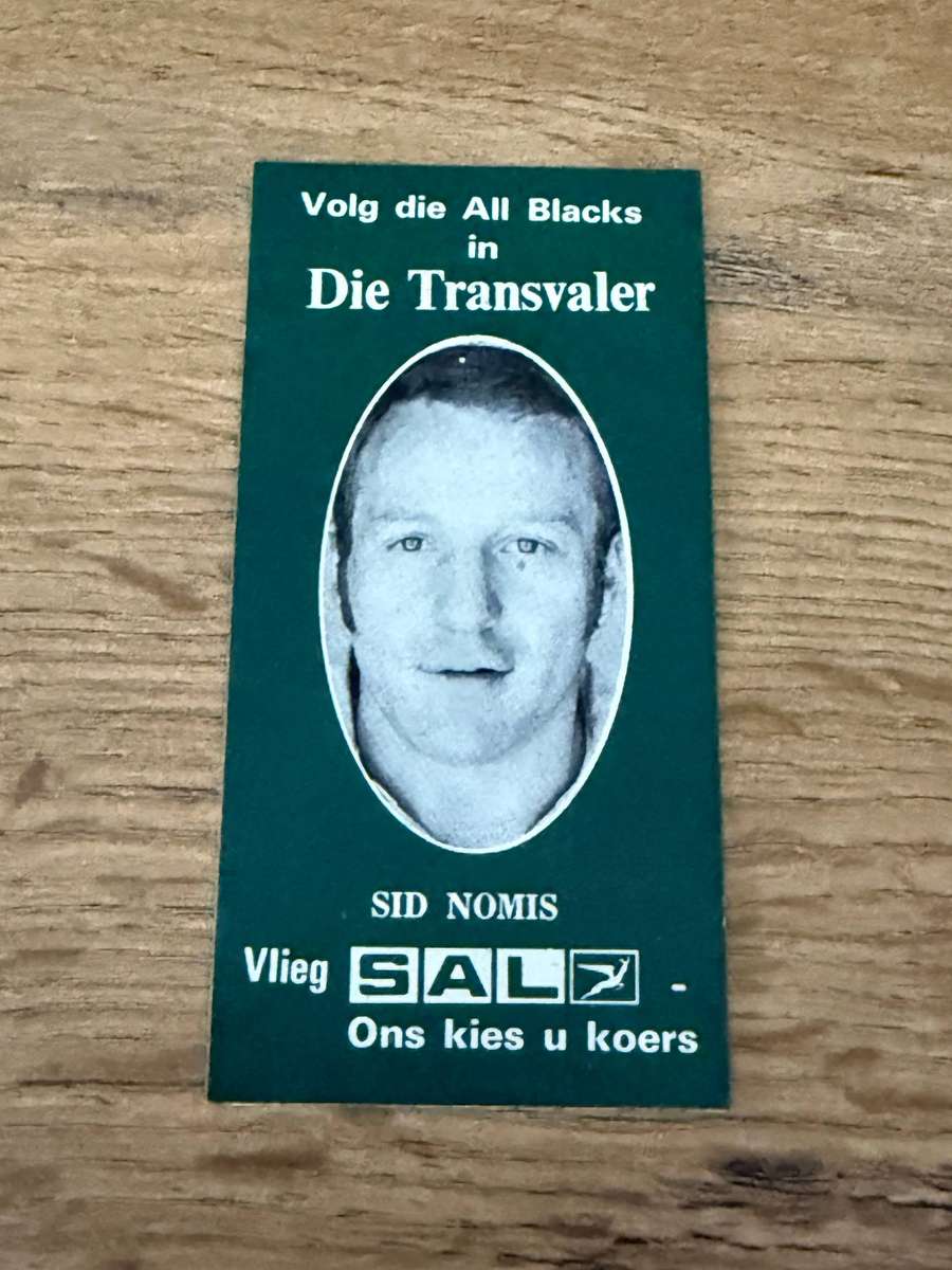 Rugby Card - Syd Nomis 1970 Transvaler Rugby Card/Sticker