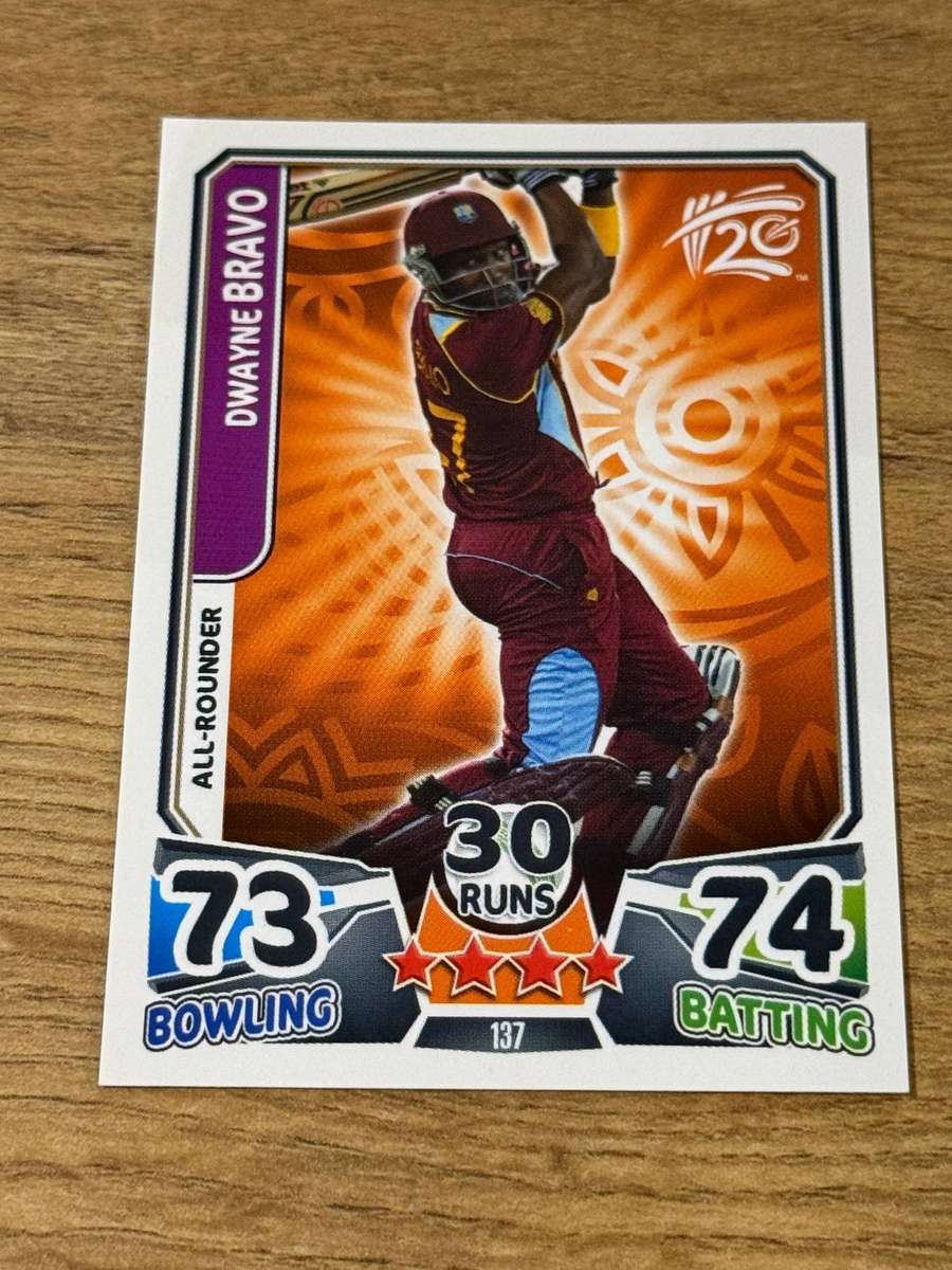 Cricket Card - Dwayne Bravo 2014 Topps ICC Cricket World Twenty20 Cricket Card